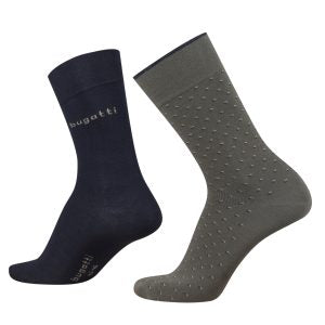 Set 2 perechi sosete, barbati, Bugatti, bumbac, 611008, 39 - 42 EU / 43 - 46 EU, verde