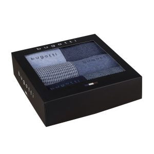 Set 6 perechi sosete, barbati, Bugatti, bumbac, 61109x5, 39 - 42 EU / 43 - 46 EU, albastre