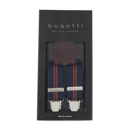Bretele barbati Bugatti, 120 cm, 6730, albastru inchis