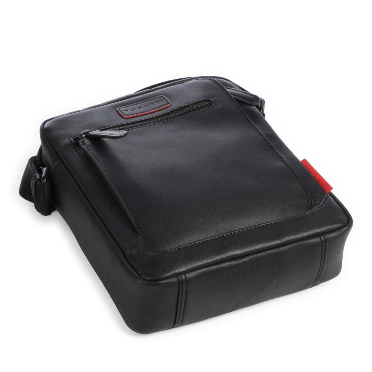 Geanta de Umar pentru Barbati, Piele Naturala, Bugatti, seria Clark, 492351, Neagra, Curea Reglabila, Buzunare Multiple