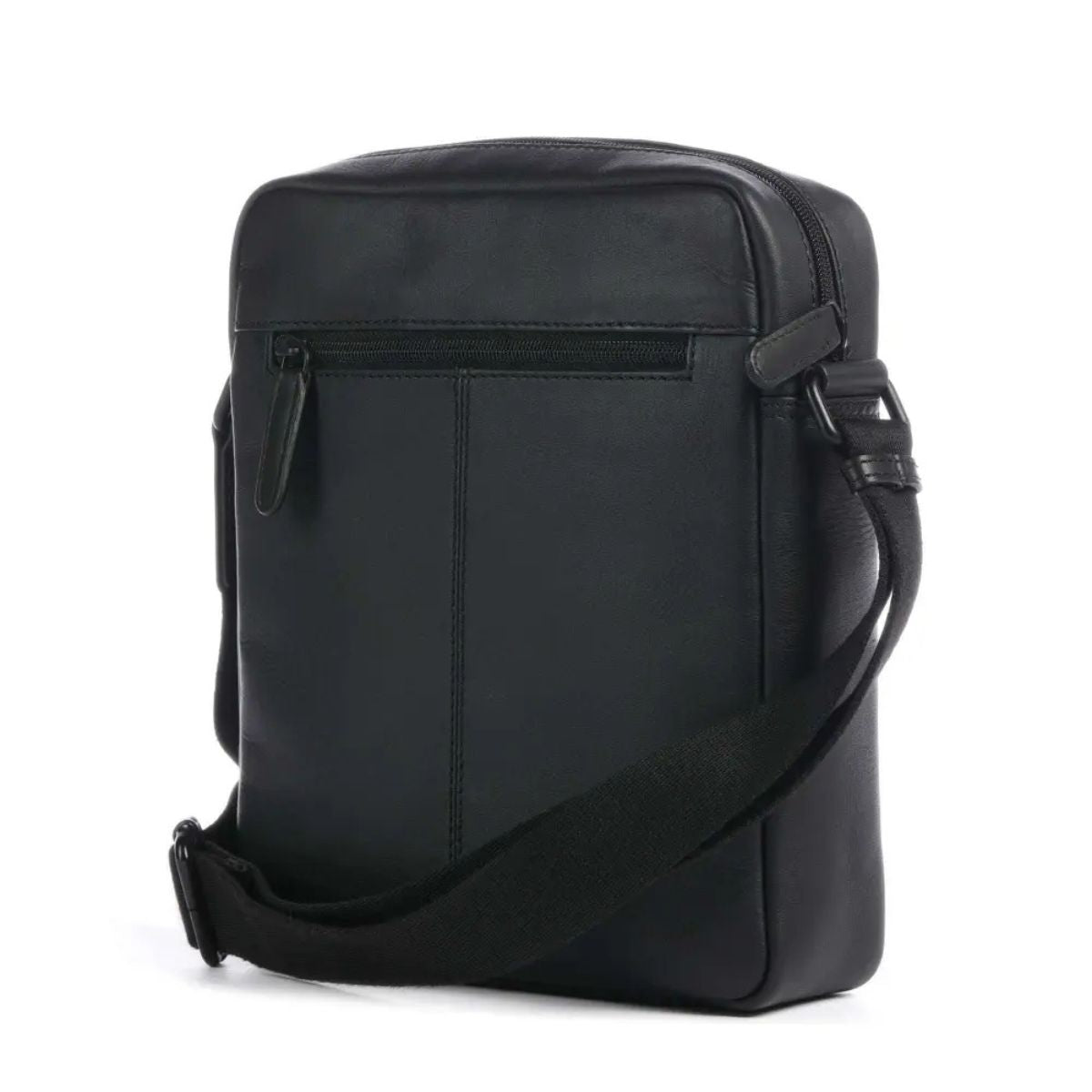 Geanta de Umar pentru Barbati, Piele Naturala, Bugatti, seria Clark, 492351, Neagra, Curea Reglabila, Buzunare Multiple