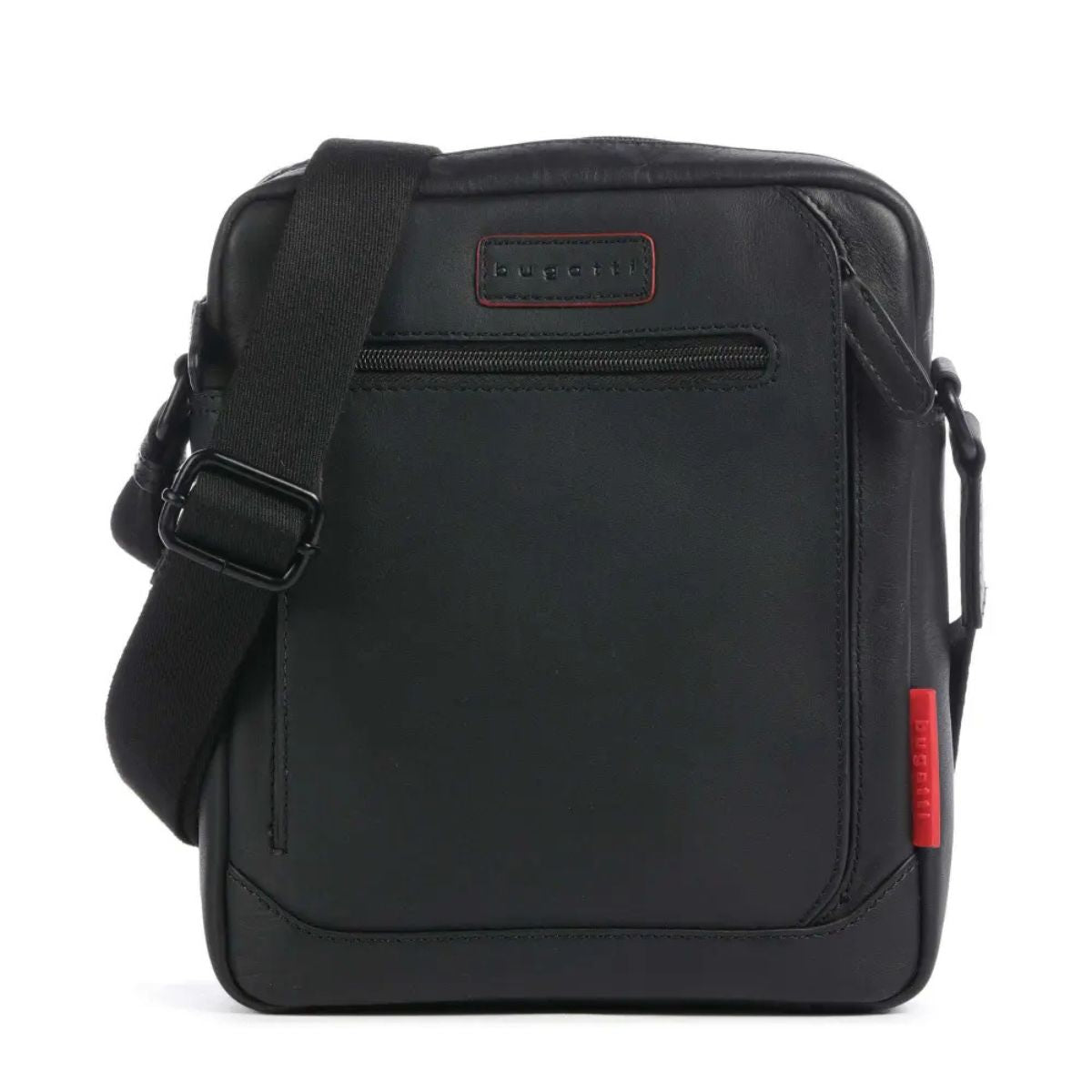 Geanta de Umar pentru Barbati, Piele Naturala, Bugatti, seria Clark, 492351, Neagra, Curea Reglabila, Buzunare Multiple