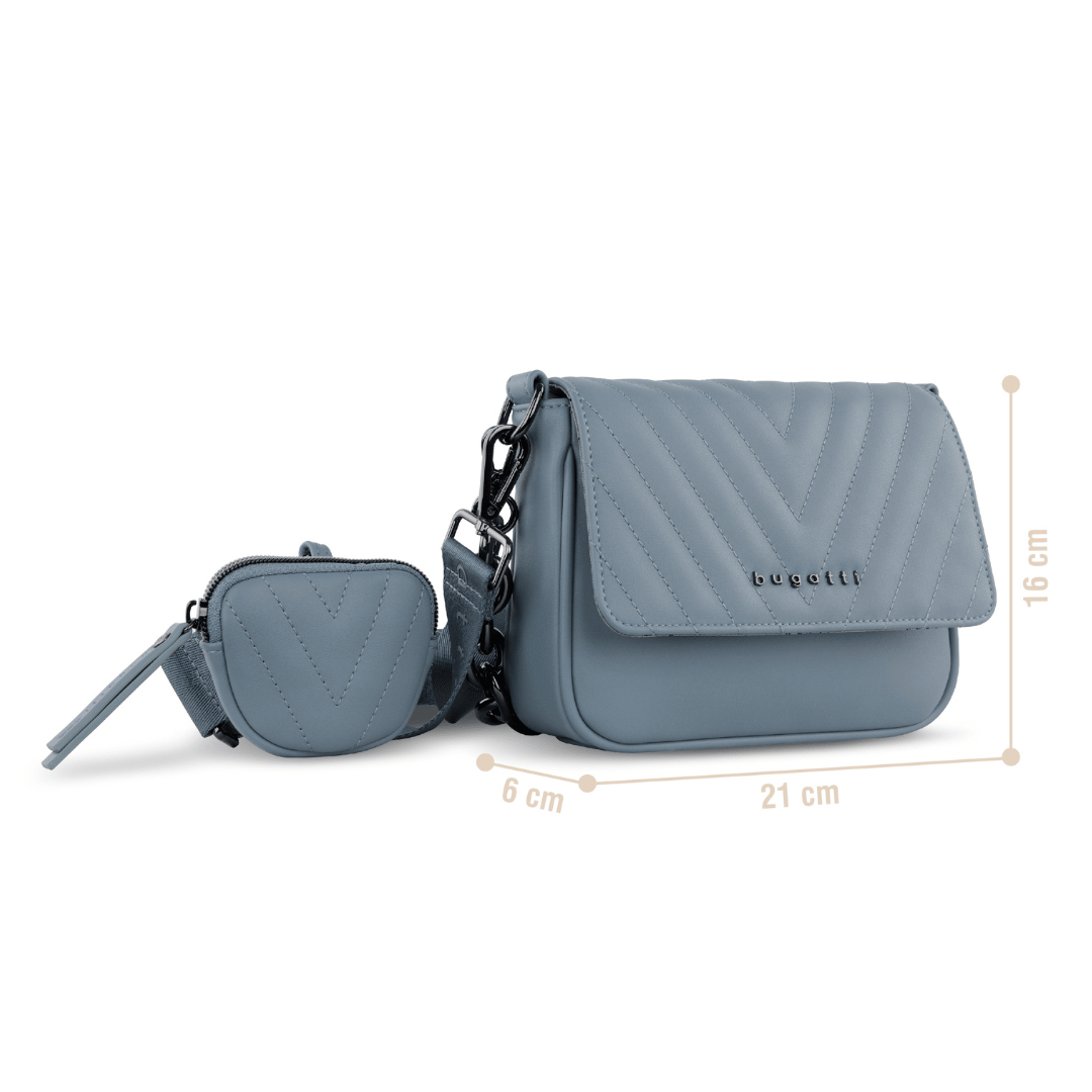 Geanta crossbody dama, bugatti, model SIRA, 493320, albastru denim