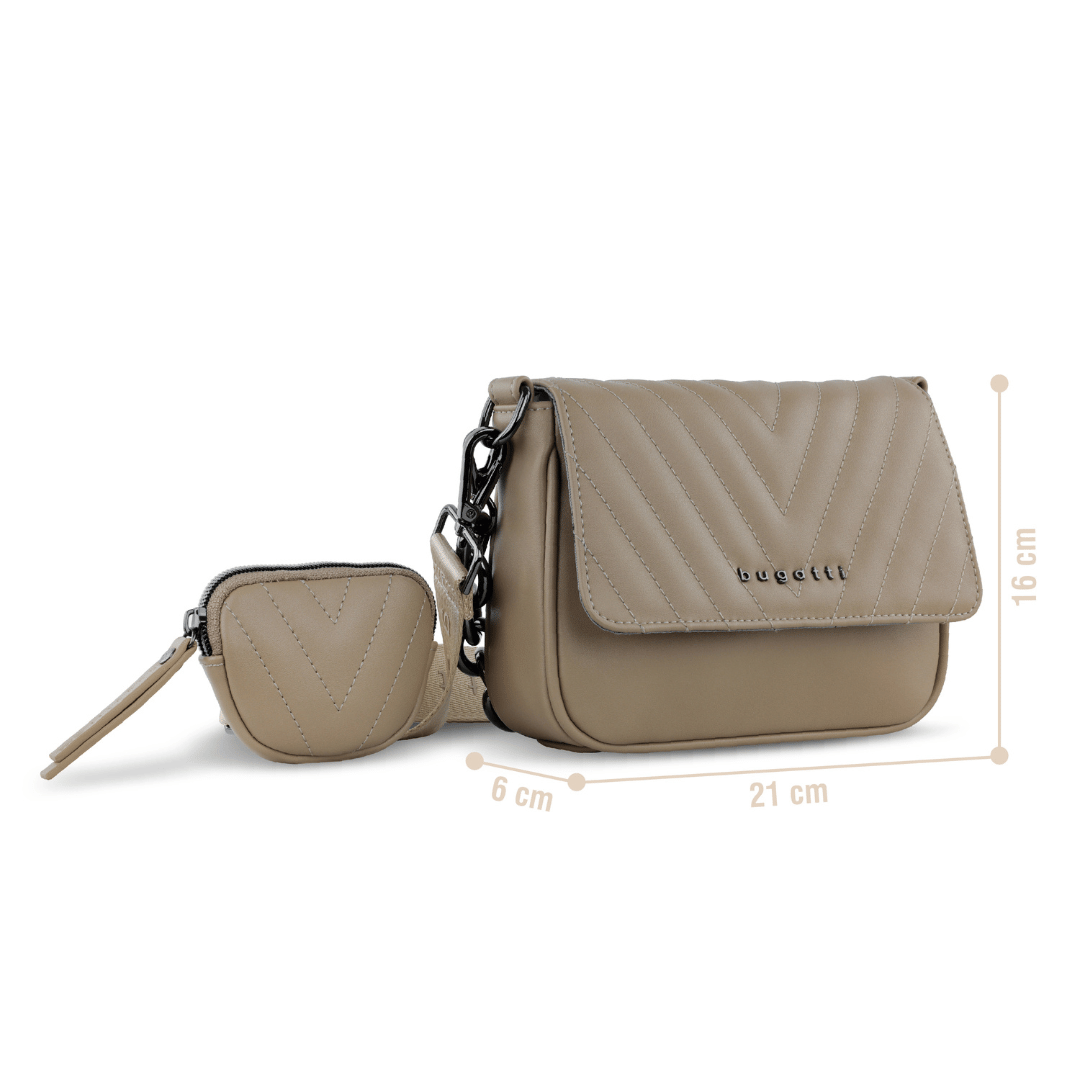 Geanta crossbody dama, bugatti, model SIRA, 493320, crem