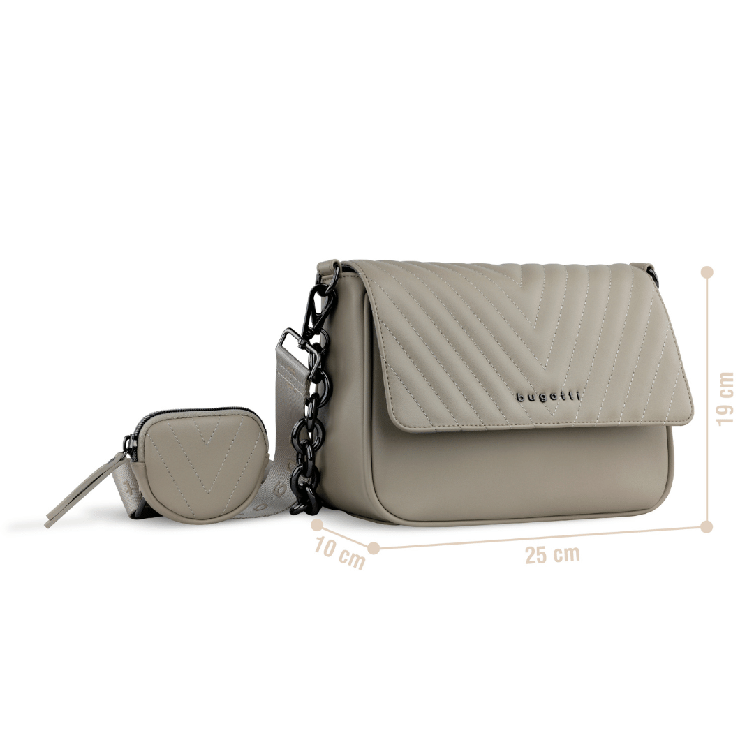 Geanta crossbody dama, bugatti, model SIRA, 493321, piele sintetica, crem