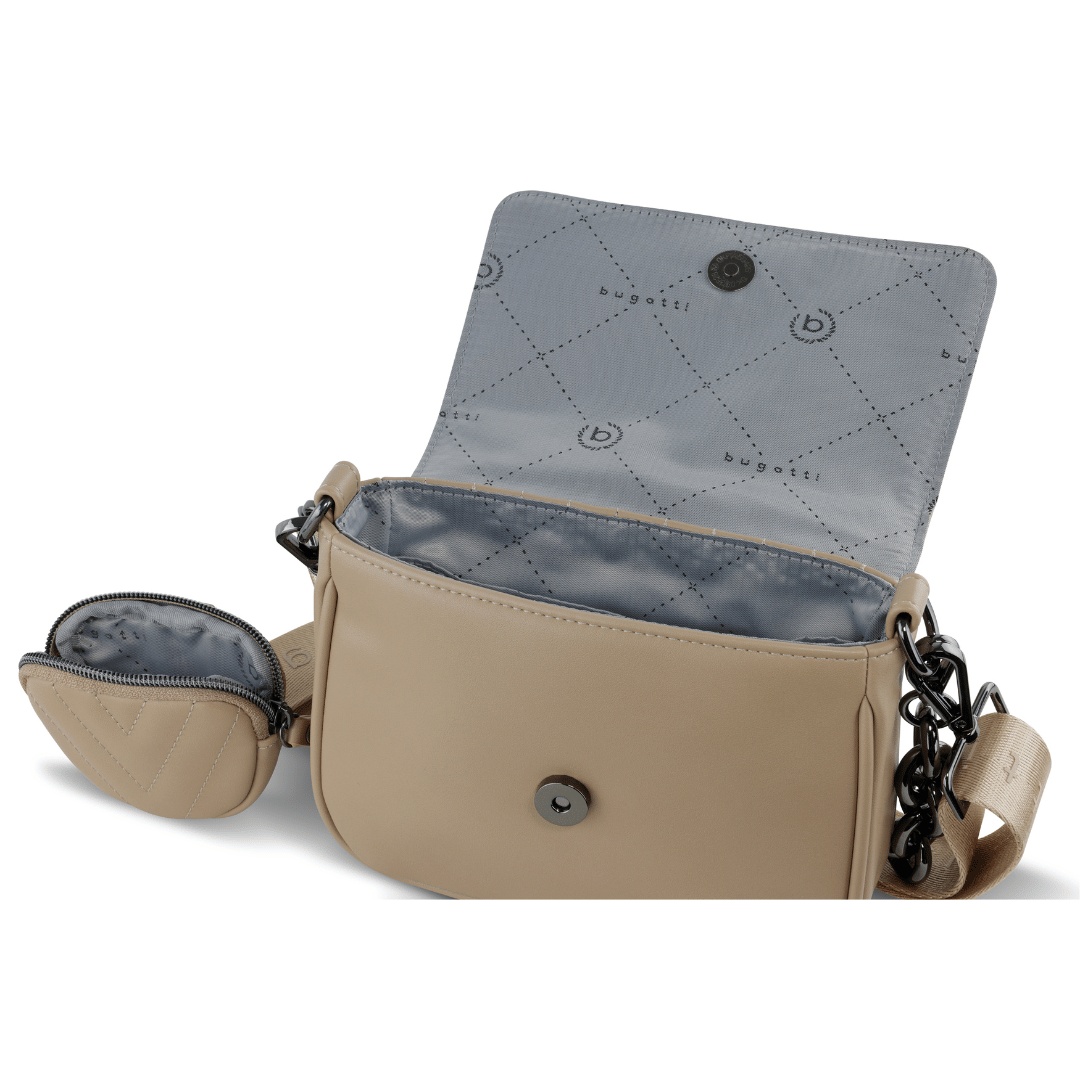 Geanta crossbody dama, bugatti, model SIRA, 493321, piele sintetica, crem