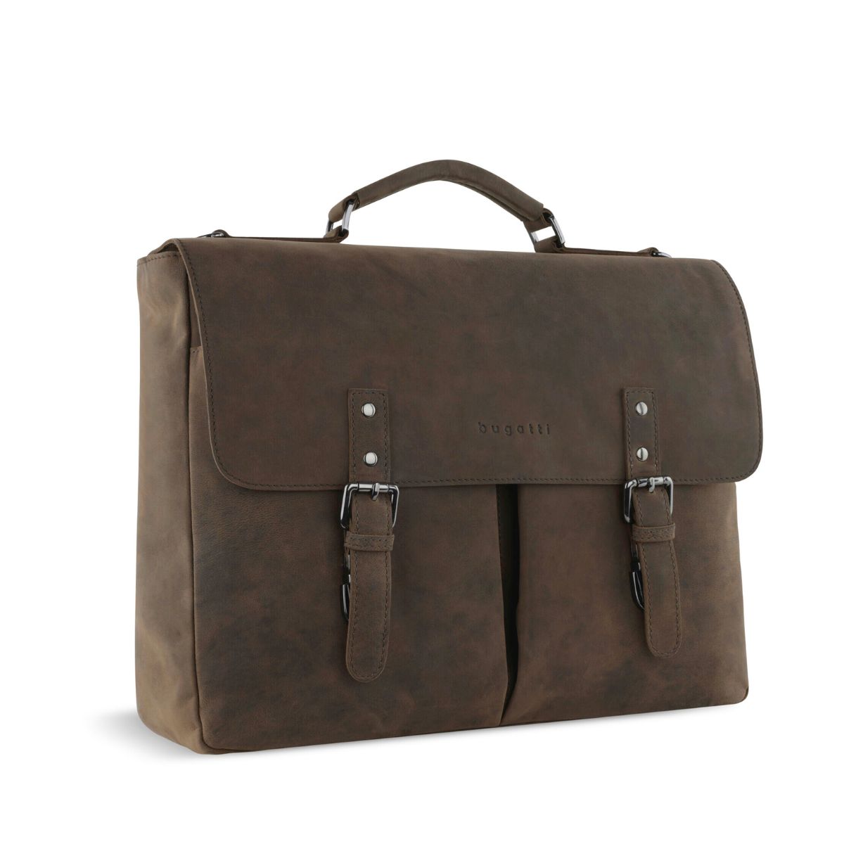 Geanta business laptop, Bugatti, seria Luca, 495639, piele naturala, maro